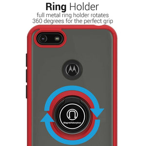 Motorola Moto E6 Play Case - Clear Tinted Metal Ring Phone Cover - Dynamic Series
