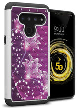 Load image into Gallery viewer, LG V50 ThinQ Case - Rhinestone Bling Hybrid Phone Cover - Aurora Series
