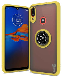 Motorola Moto E6 Plus Case - Clear Tinted Metal Ring Phone Cover - Dynamic Series